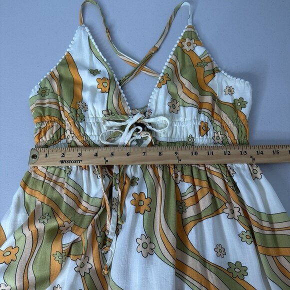 Wild Fable Babydoll Mini Dress Size M 60s Floral Retro Hippie 70s Boho - Picture 6 of 10